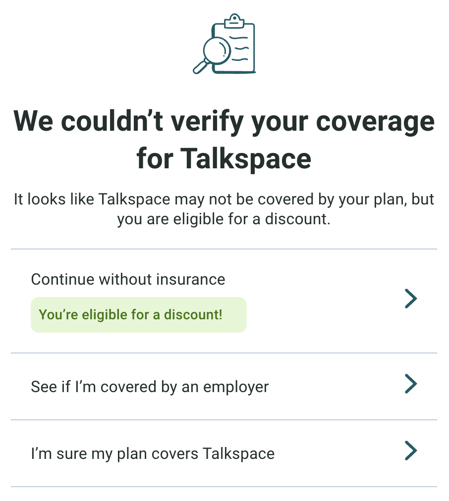 We couldn't verify your coverage for Talkspace.png